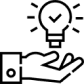A green background with a black and white icon of a light bulb.