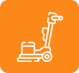 A picture of an orange background with a machine.